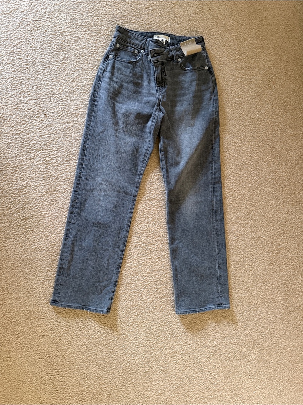 Madewell Women's Straight-Leg Jeans in Washed Gray-Black nwt size 23p
